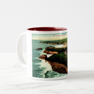Coast Drive, Santa Cruz, California Vintage Two-Tone Coffee Mug