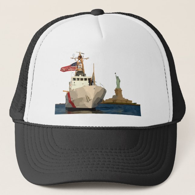 Coast Guard and Statue of Liberty Trucker Hat (Front)