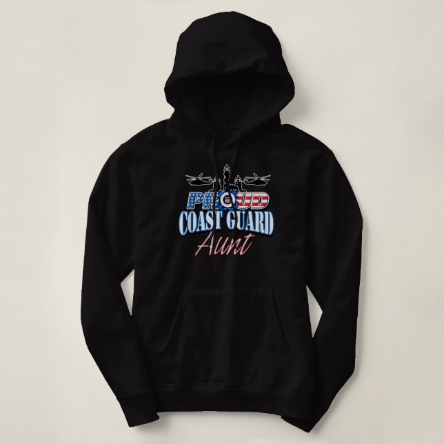 Coast Guard Aunt Shirt USA Flag Military  Women (Design Front)