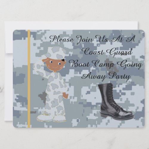 Coast Guard Black Male Going Away Party Invitation