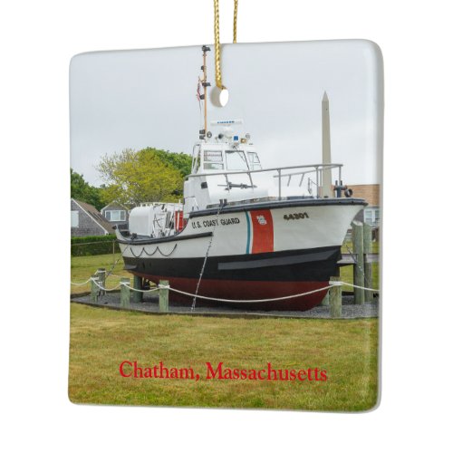 Coast guard boat Chatham Massachusetts Ceramic Ornament
