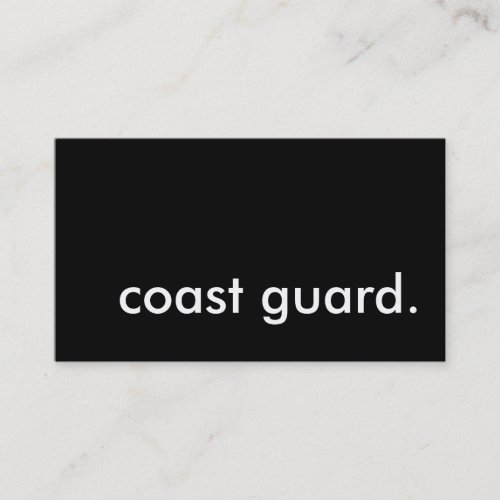coast guard. business cards