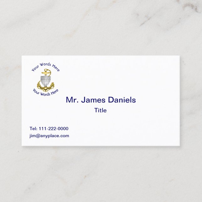 Coast Guard Chief Petty Officer Business Card (Front)