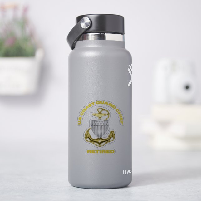 Coast Guard Chief Retired Sticker (HydroFlask)