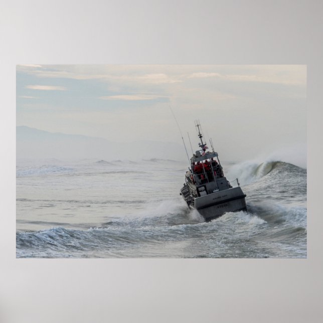 Coast Guard Crew Train in High Surf Poster (Front)