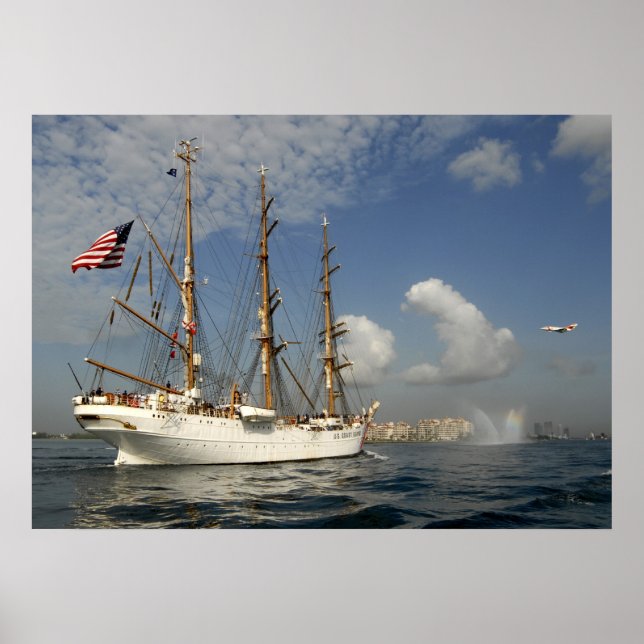 Coast Guard Cutter Eagle in Miami Poster (Front)