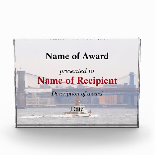 Coast Guard Cutter Near Brooklyn Bridge Award