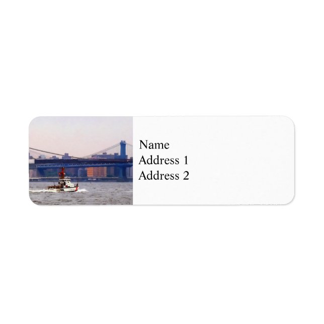 Coast Guard Cutter Near Brooklyn Bridge Label (Front)