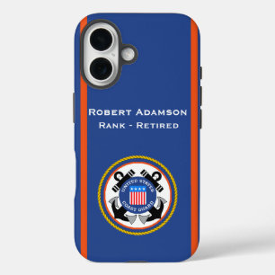Coast Guard Emblem and colors personalize iPhone 16 Case