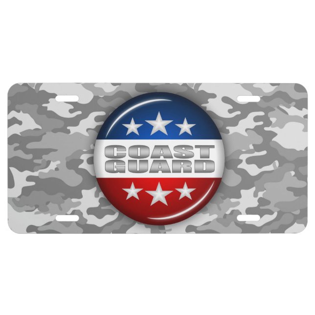 Coast Guard Emblem Camo Camouflage #2 License Plate (Front)