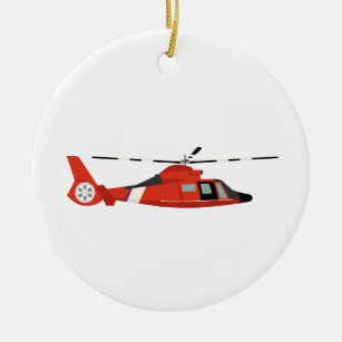 Coast Guard Helicopter Ceramic Ornament