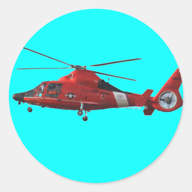 COAST GUARD HELICOPTER CLASSIC ROUND STICKER | Zazzle