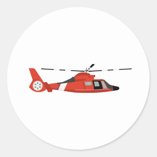 Coast Guard Helicopter Classic Round Sticker