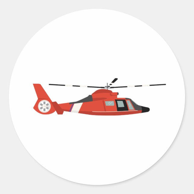 Coast Guard Helicopter Classic Round Sticker (Front)