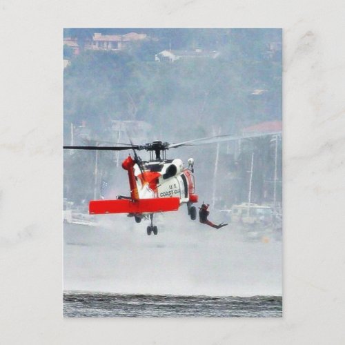 Coast Guard Helicopter Postcard