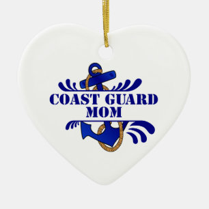 Coast Guard Mom, Anchors Away! Ceramic Ornament