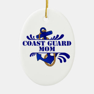 Coast Guard Mom, Anchors Away! Ceramic Ornament