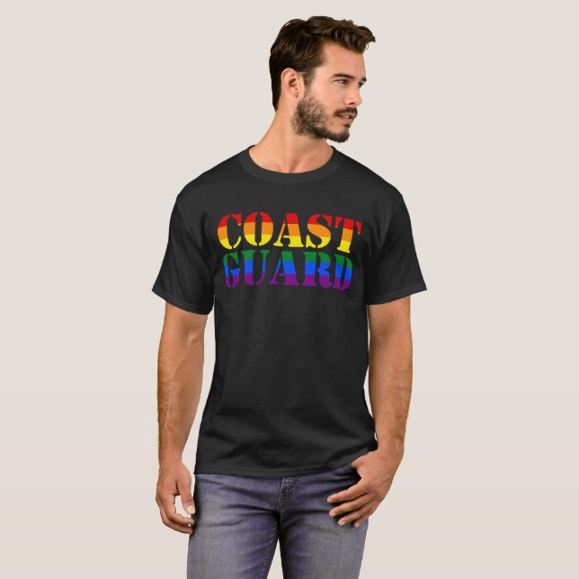 Coast Guard Rainbow LGBT Pride Military T-Shirt (Front Full)