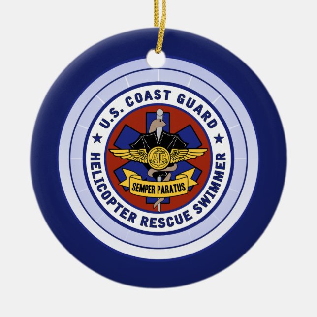 Coast Guard Rescue Swimmer Ceramic Ornament (Front)