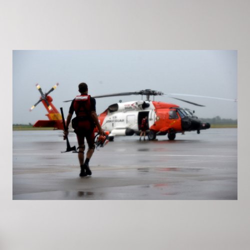 Coast Guard Rescue Swimmer  MH_60 Jayhawk Poster
