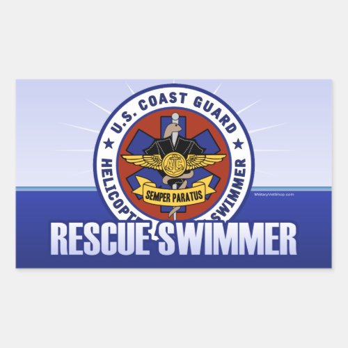 Coast Guard Rescue Swimmer Rectangular Sticker
