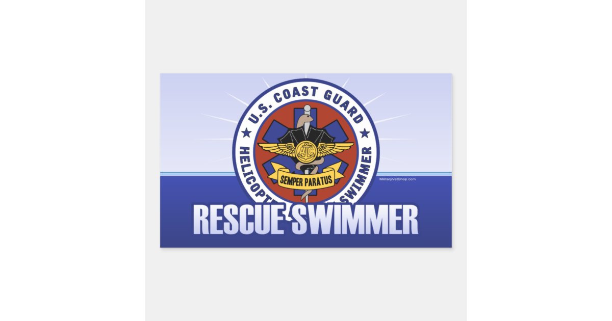 Coast Guard Rescue Swimmer Rectangular Sticker | Zazzle