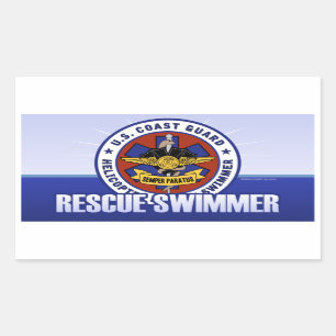 Coast Guard Rescue Swimmer Rectangular Sticker