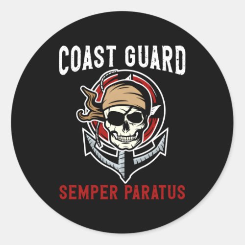 Coast Guard Semper Paratus Forces Coast Guard Classic Round Sticker