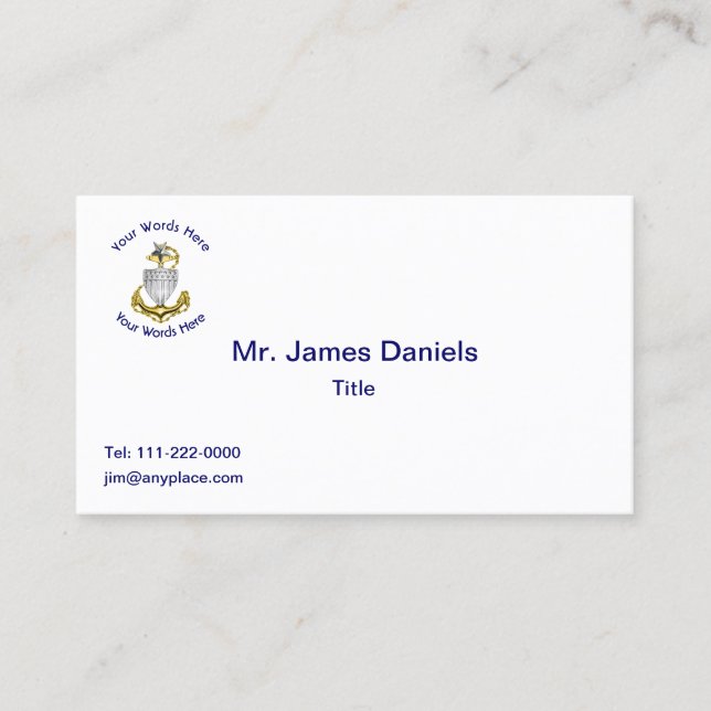 Coast Guard Senior Chief Business Card (Front)