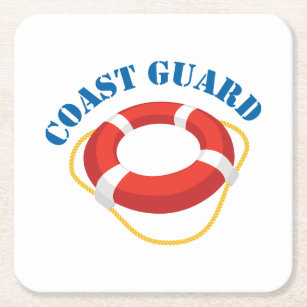 Coast Guard Square Paper Coaster
