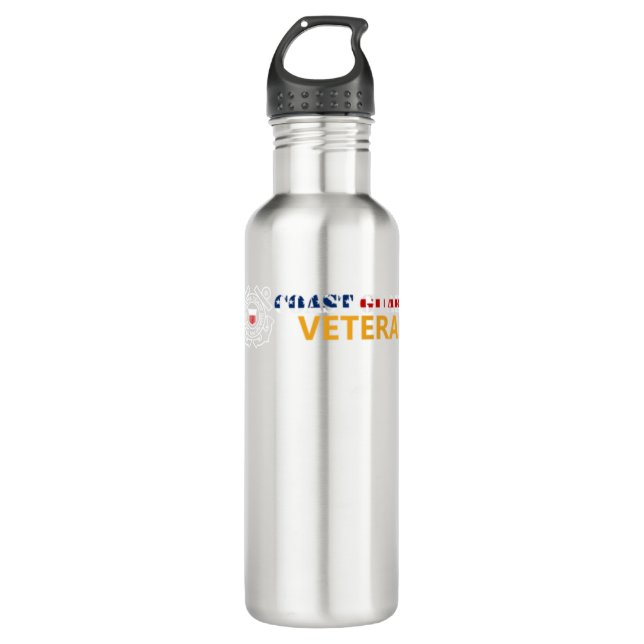 Coast Guard Veteran Stainless Steel Water Bottle (Front)