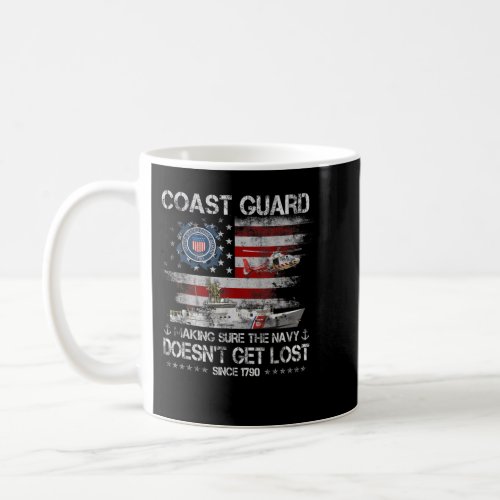 Coast Guard Veteran Tshirt USCG American Flag Vete Coffee Mug