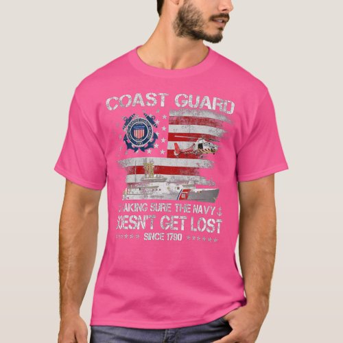 Coast Guard Veteran  USCG American Flag Veterans D T_Shirt