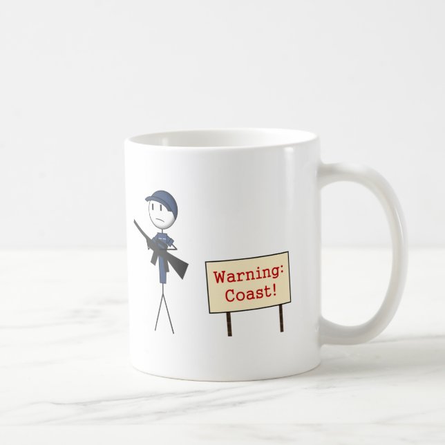 Coast Guard "Warning: Coast" Ceramic Mug (Right)