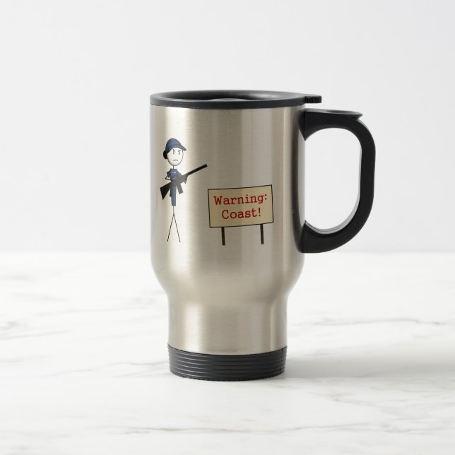 Coast Guard "Warning: Coast" Travel Mug (Female) (Right)