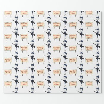 Coast Guard "warning: Coast!" Wrapping Paper by clawofknowledge at Zazzle