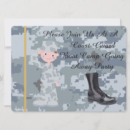 Coast Guard White Male Going Away Party Invitation