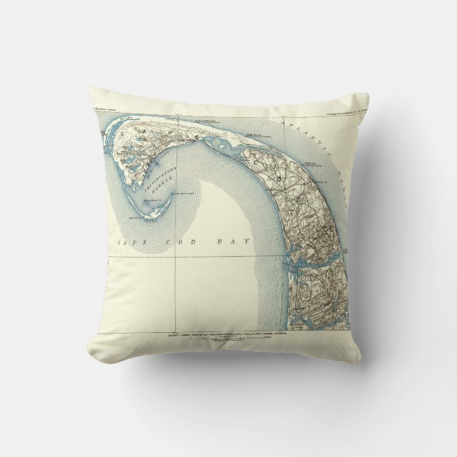 Coast Lines Provincetown Truro and Wellfleet Throw Pillow (Front)