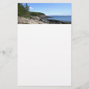Coast of Bar Island at Acadia National Park Stationery