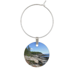 Coast of Bar Island at Acadia National Park Wine Charm