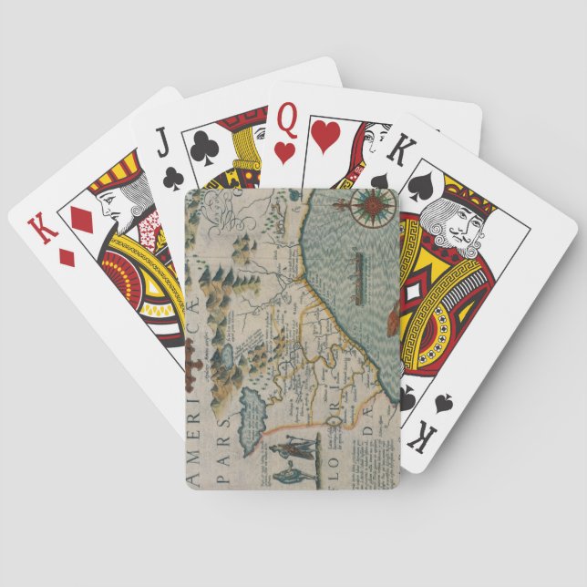 Coast of North Carolina, detail of the map titled Poker Cards (Back)