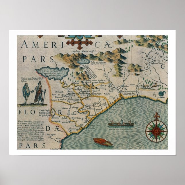 Coast of North Carolina, detail of the map titled Poster (Front)