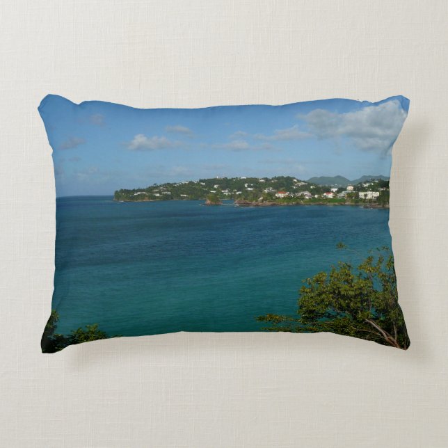 Coast of St. Lucia Caribbean Vacation Photo Accent Pillow (Front)