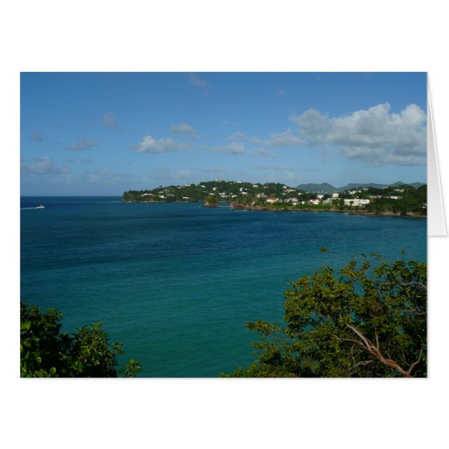 Coast of St. Lucia Caribbean Vacation Photo Card (Front Horizontal)