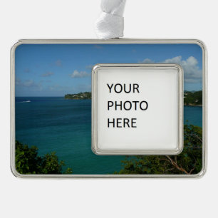 Coast of St. Lucia Caribbean Vacation Photo Christmas Ornament