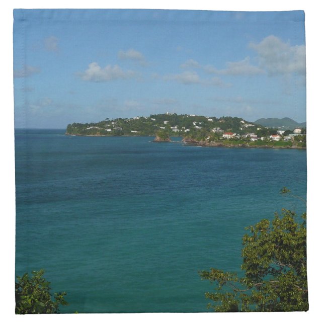 Coast of St. Lucia Caribbean Vacation Photo Cloth Napkin (Front)