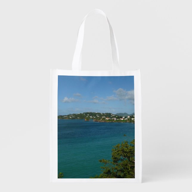 Coast of St. Lucia Caribbean Vacation Photo Grocery Bag (Front)