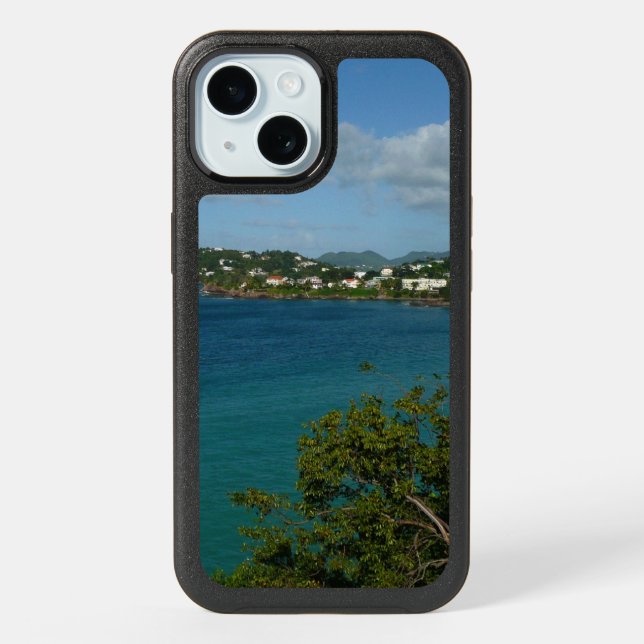 Coast of St. Lucia Caribbean Vacation Photo iPhone 15 Case (Back)