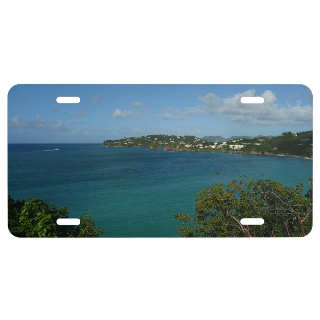 Coast of St. Lucia Caribbean Vacation Photo License Plate (Front)
