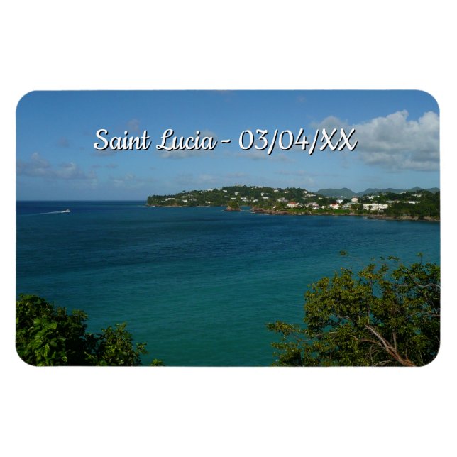 Coast of St. Lucia Caribbean Vacation Photo Magnet (Horizontal)